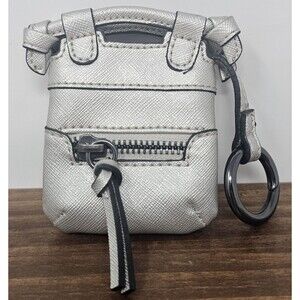 Foley & Corinna Silver Leather Tiny Disco City Satchel Handbag Charm Coin Purse